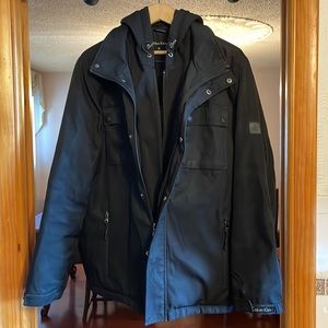 Calvin Klein Black Winter Jacket with Hood Size M
